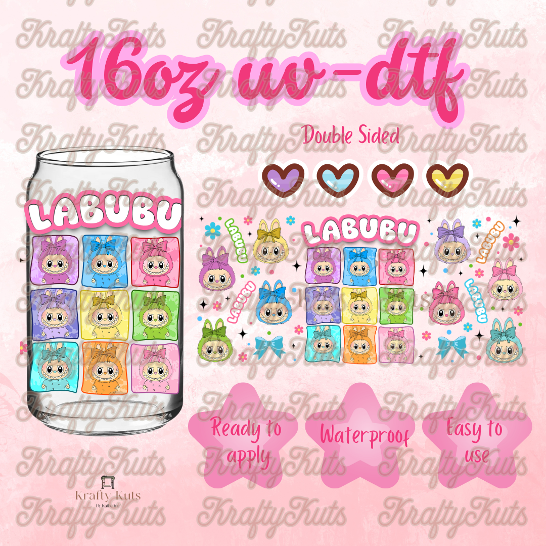 #428 UV-DTF 16oz Glass Can Wrap - Double Sided