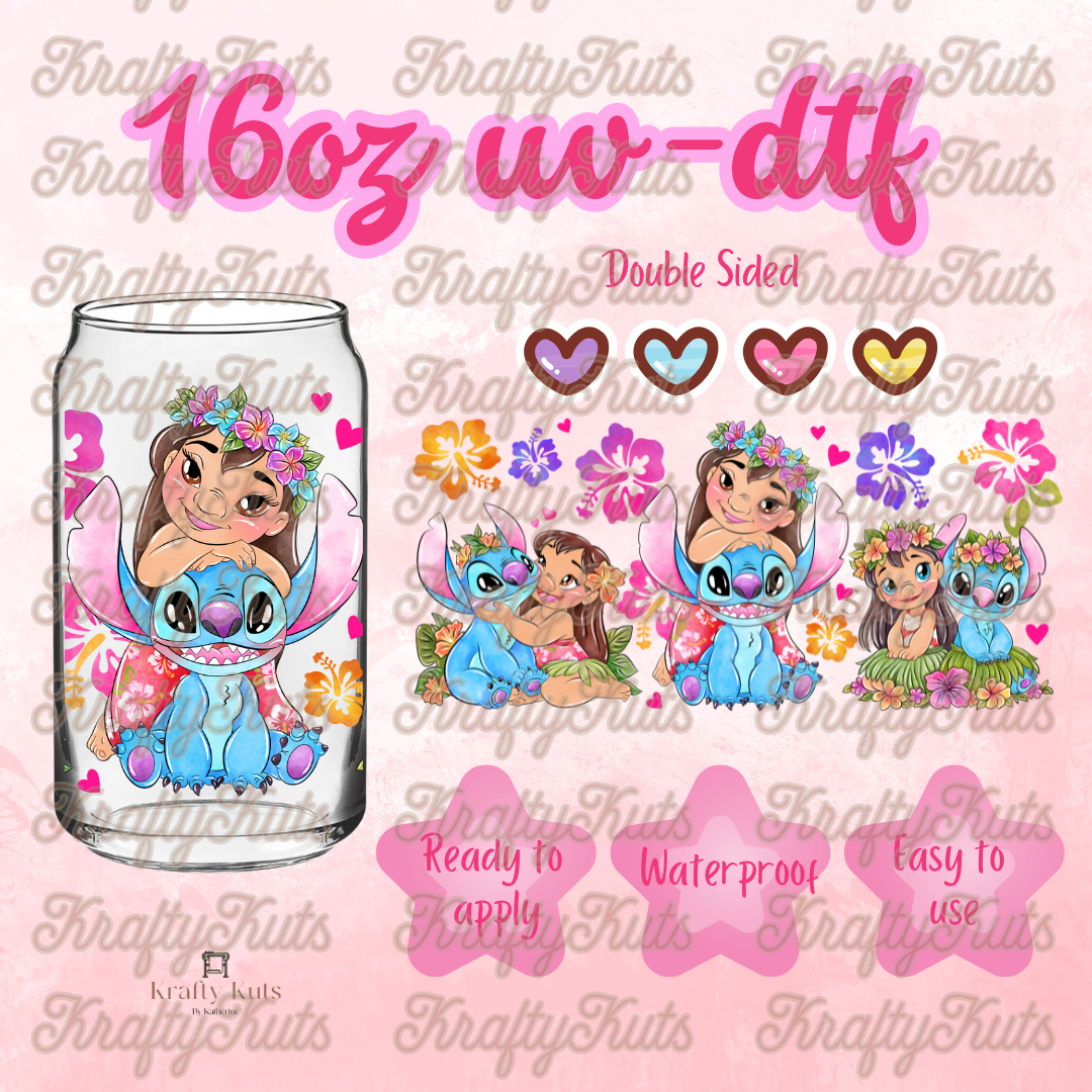 #430 UV-DTF 16oz Glass Can Wrap - Double Sided