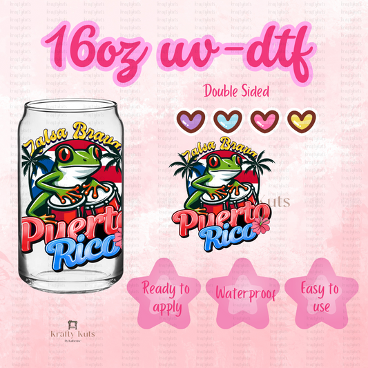 Salsa Coqui UV-DTF 16oz Glass Can Wrap - Decal - Double Sided (Copy) (Copy)