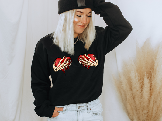 Valentines Skeleton Hands Crewneck! ♥