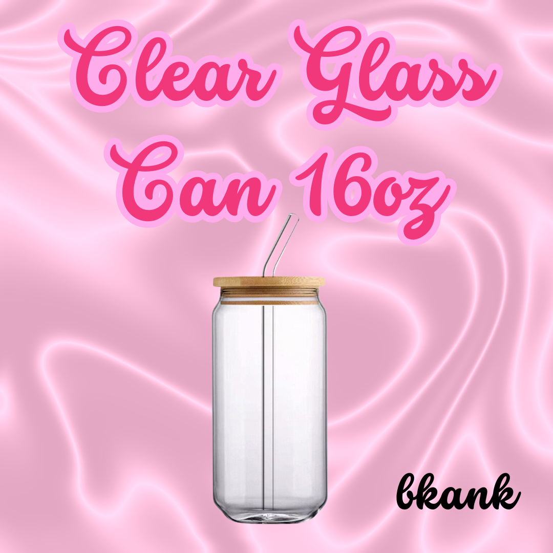Clear Glass Can 16 oz