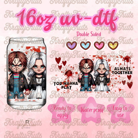 #464 UV-DTF 16oz Glass Can Wrap -  Double Sided