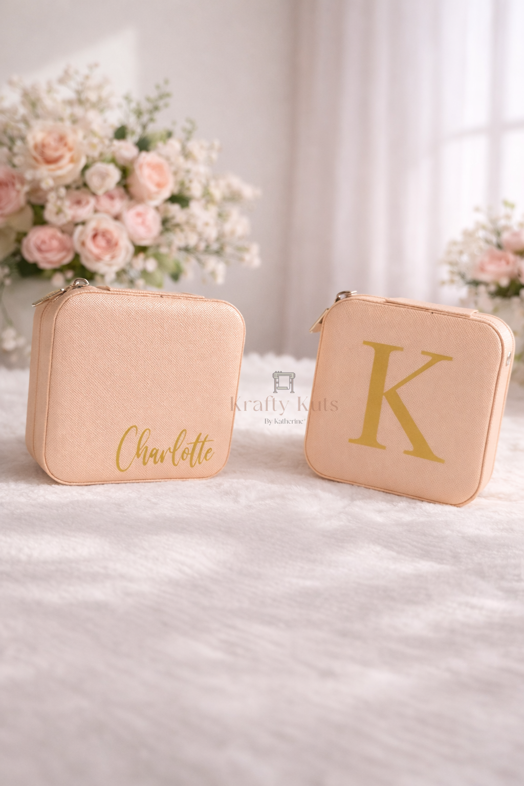 Personalized Jewelry Box – Custom Name or Initial Travel Case | PU Leather Jewelry Organizer