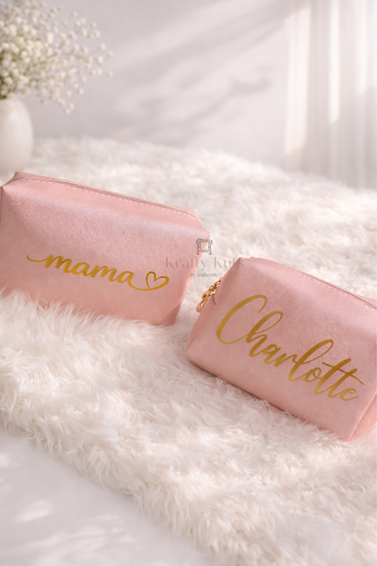 Personalized Makeup Bag – Custom Name Cosmetic Pouch | Travel Toiletry Bag Gift