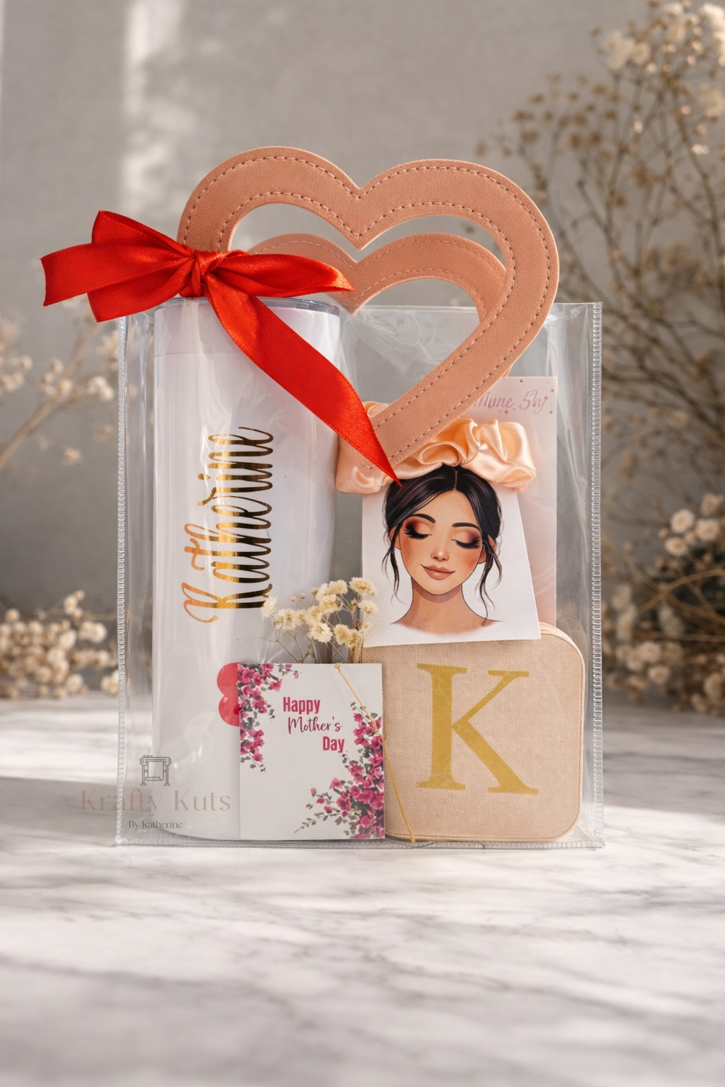 Gift Combo 4 - Personalized Gift Set for Mom – Custom Tumbler, Jewelry Box & Scrunchie Card | Mother’s Day Bundle