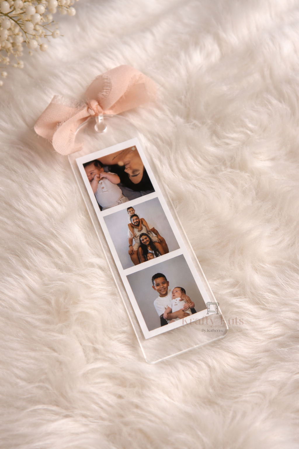 Custom Photo Bookmark with Ribbon – Personalized Acrylic Bookmark Gift | Photo Strip Keepsake