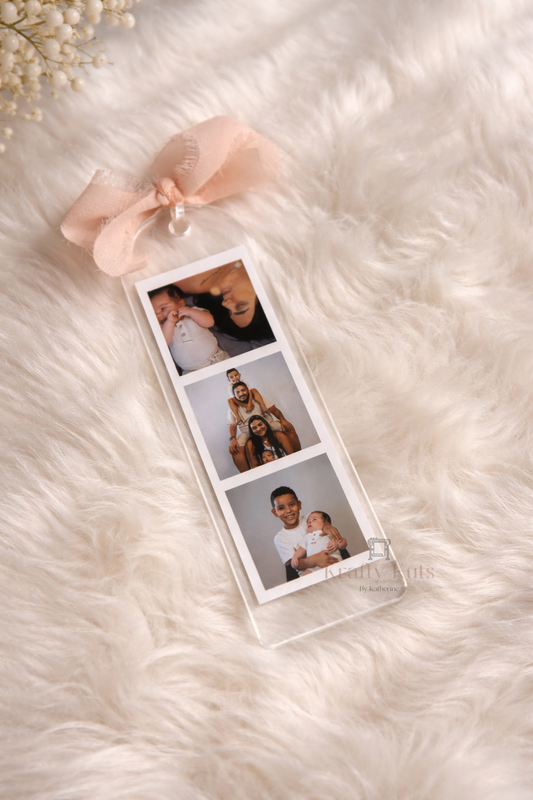 Custom Photo Bookmark with Ribbon – Personalized Acrylic Bookmark Gift | Photo Strip Keepsake