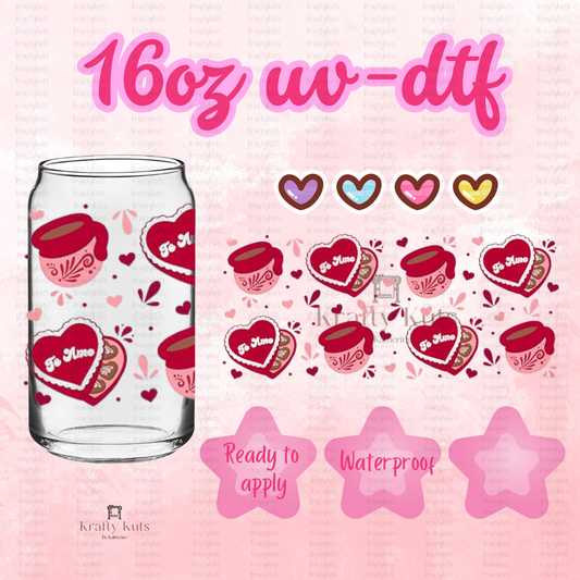 Te amo Chocolates UV-DTF 16oz GLASS WRAP