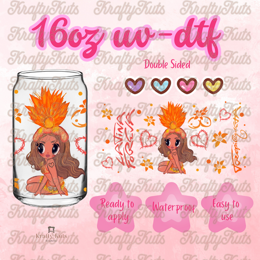 #460 UV-DTF 16oz Glass Can Wrap -  Double Sided