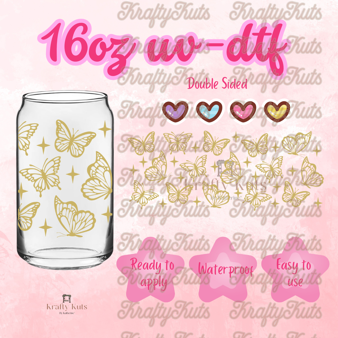 #451 UV-DTF 16oz Glass Can Wrap - Double Sided