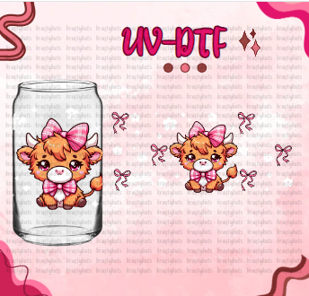 Cow Coquette UV-DTF 16oz Glass Wrap