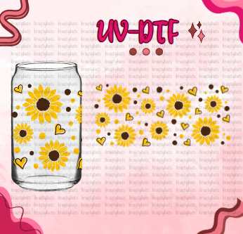 Sunflower UV-DTF 16oz Glass Wrap-Double Sided